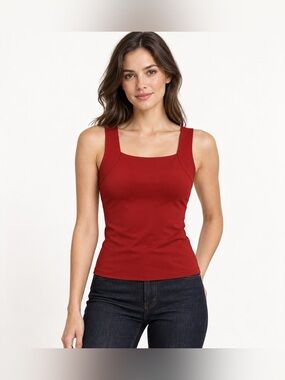 Brand New, U-Neck Built-In Bra Shaping Tank Top, Size S, Color Light Grey